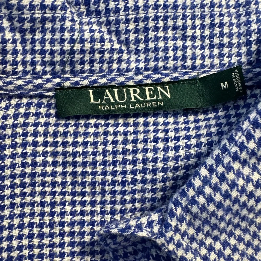 Lauren Ralph Lauren Sleep Shirt Pajamas Blue Gingham Size M - Picture 10 of 11